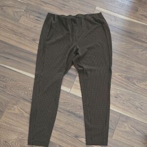 J. Jill Dark Brown Micro-Check Leggings
